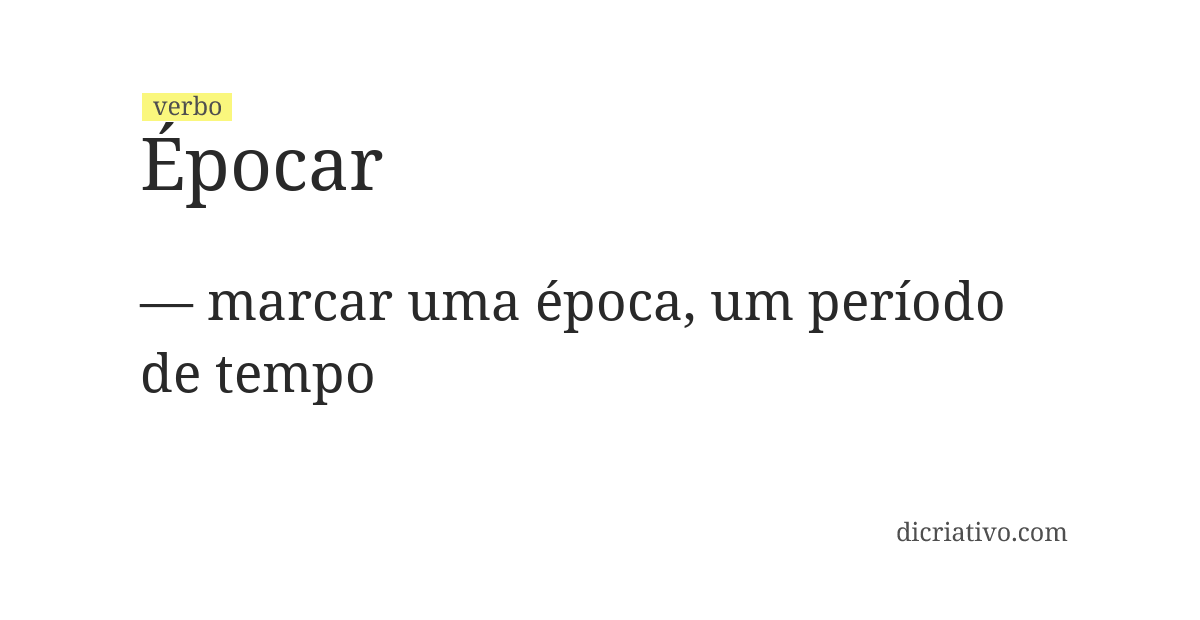 Significado de épocar