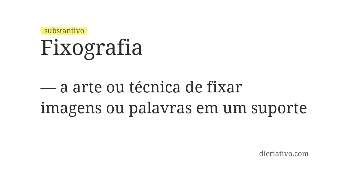 Significado de fixografia