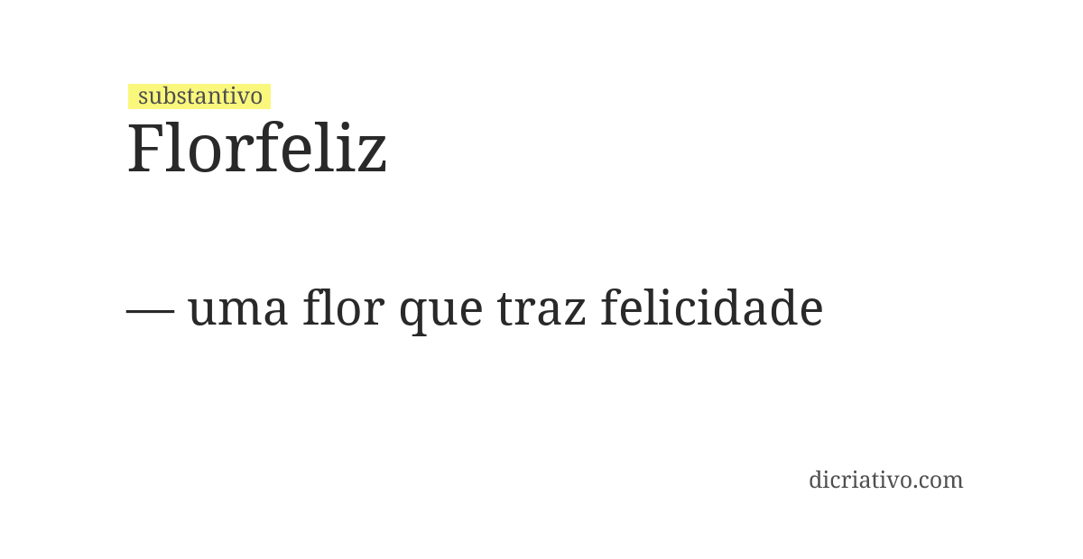 Significado de florfeliz