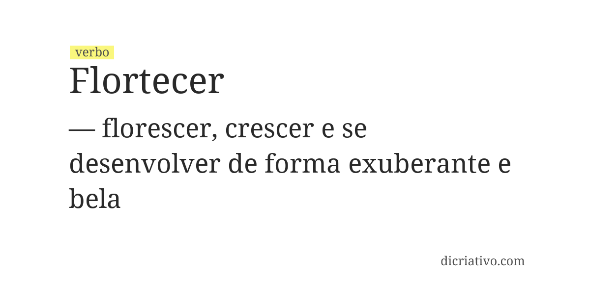 Significado de flortecer