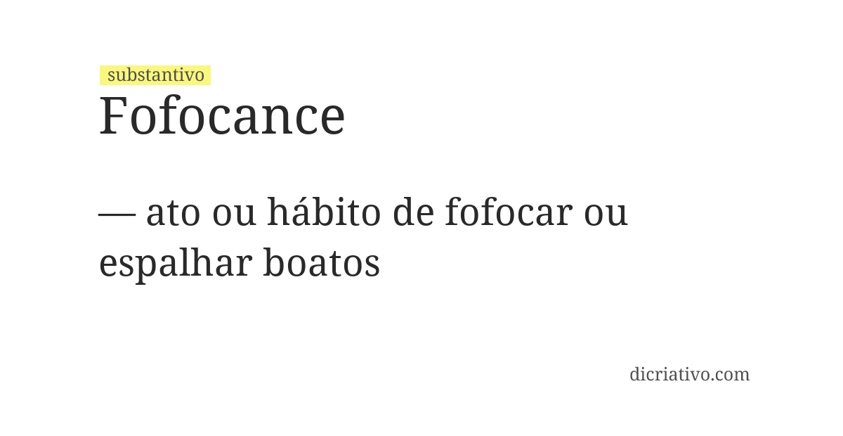 Significado de fofocance