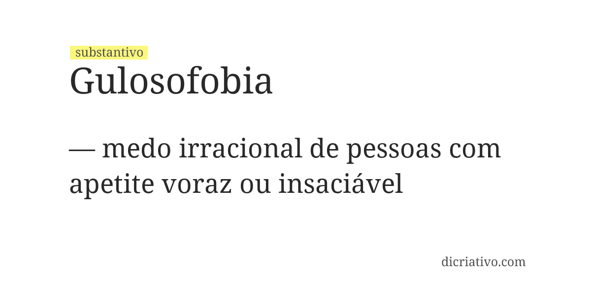 Significado de gulosofobia