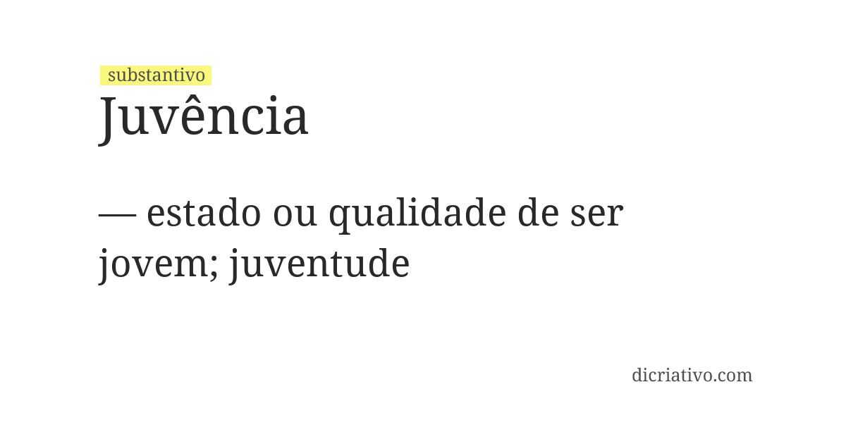 Significado de juvência