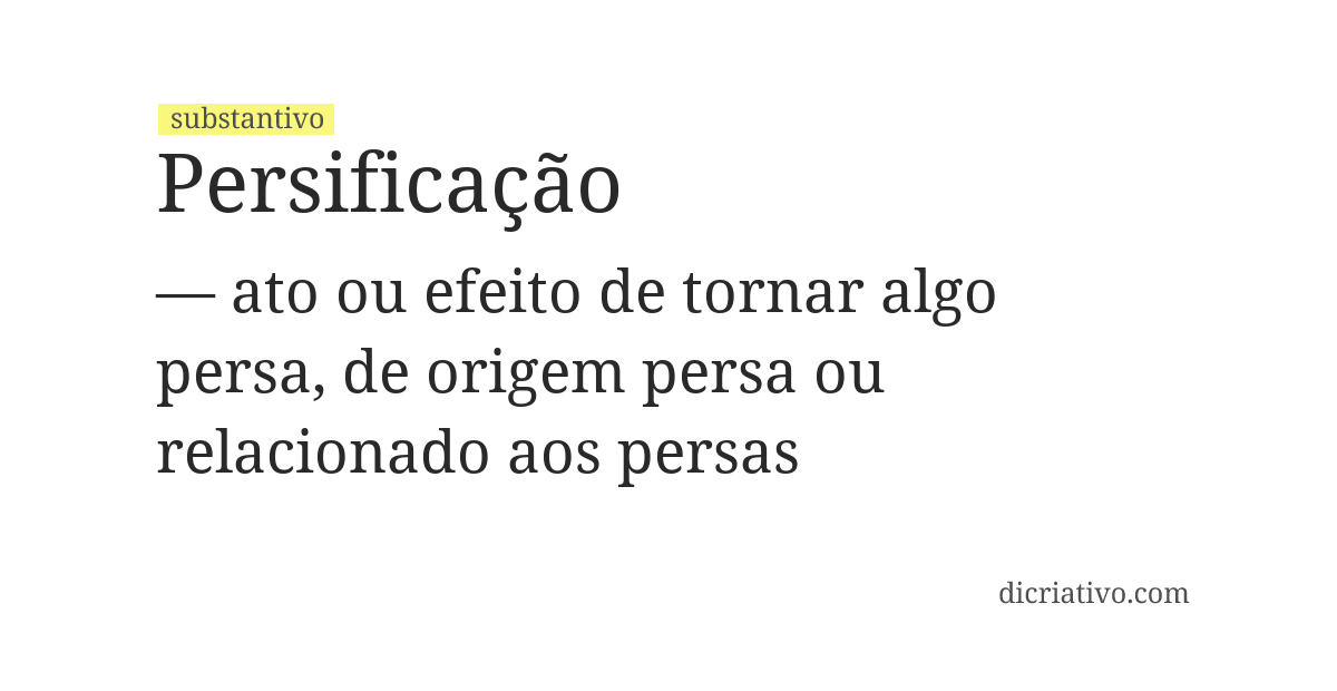 Significado de persificação