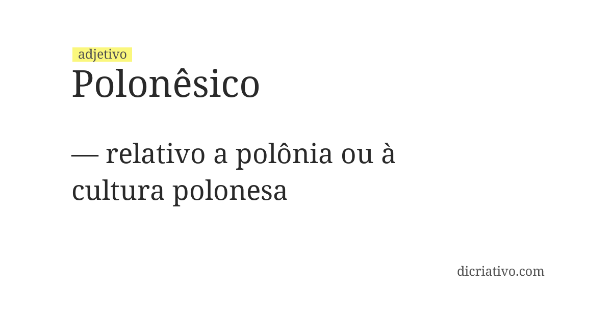 Significado de polonêsico