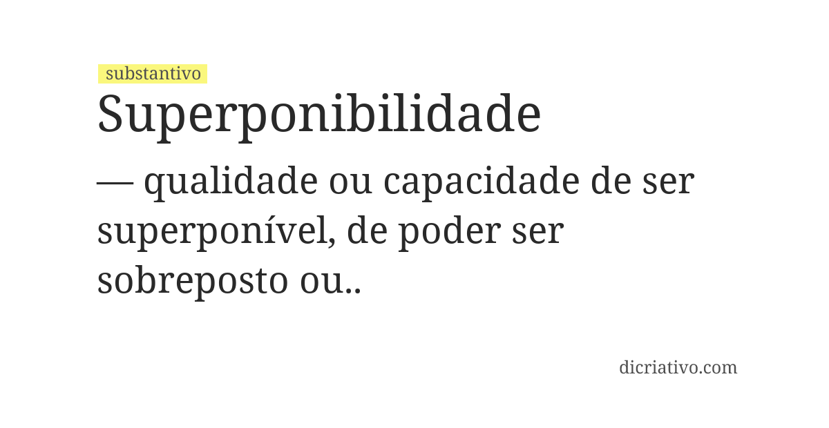 Significado de superponibilidade