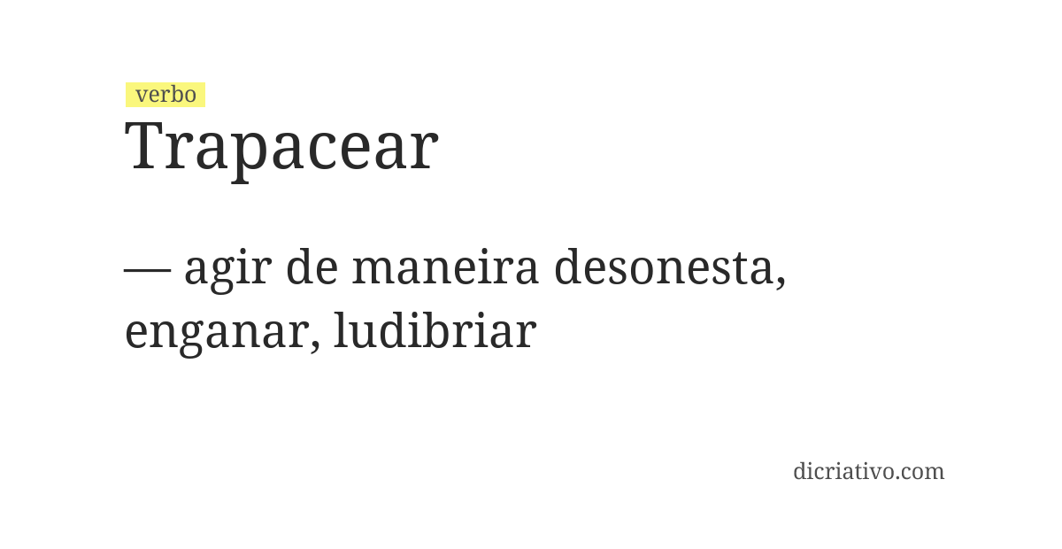 Significado de trapacear