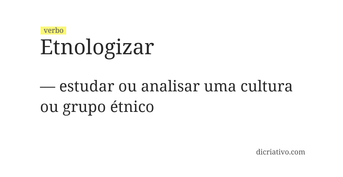 Significado de etnologizar