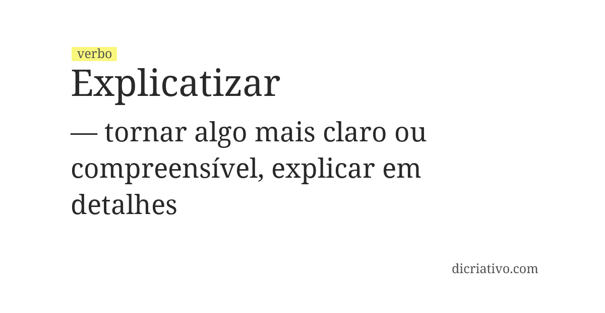 Significado de explicatizar