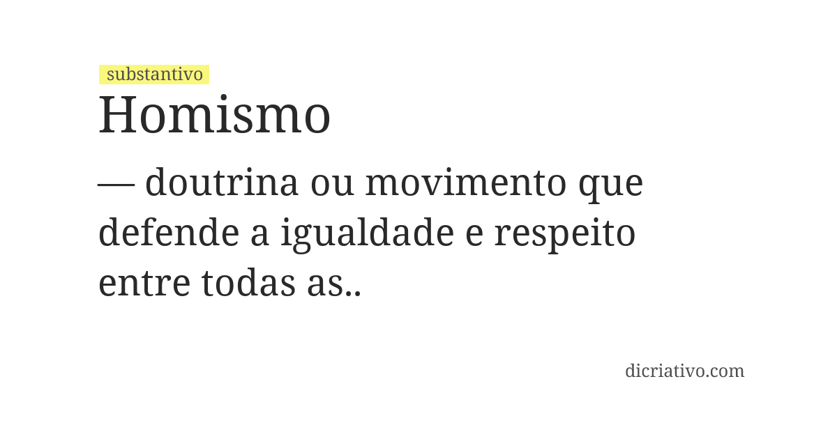 Significado de homismo