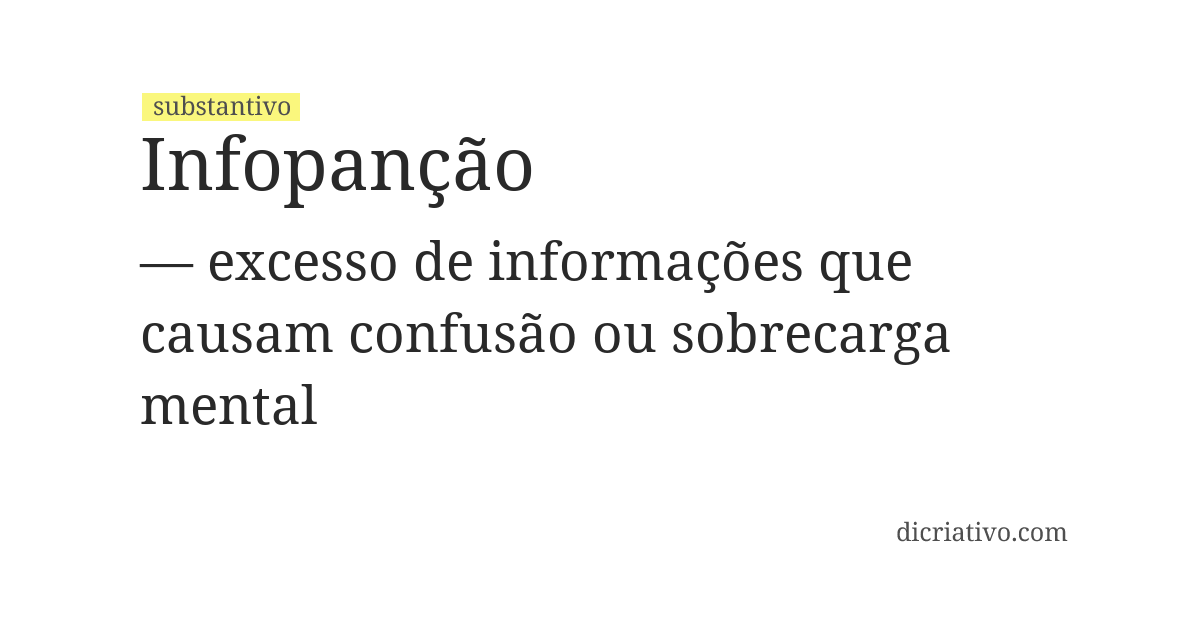 Significado de infopanção