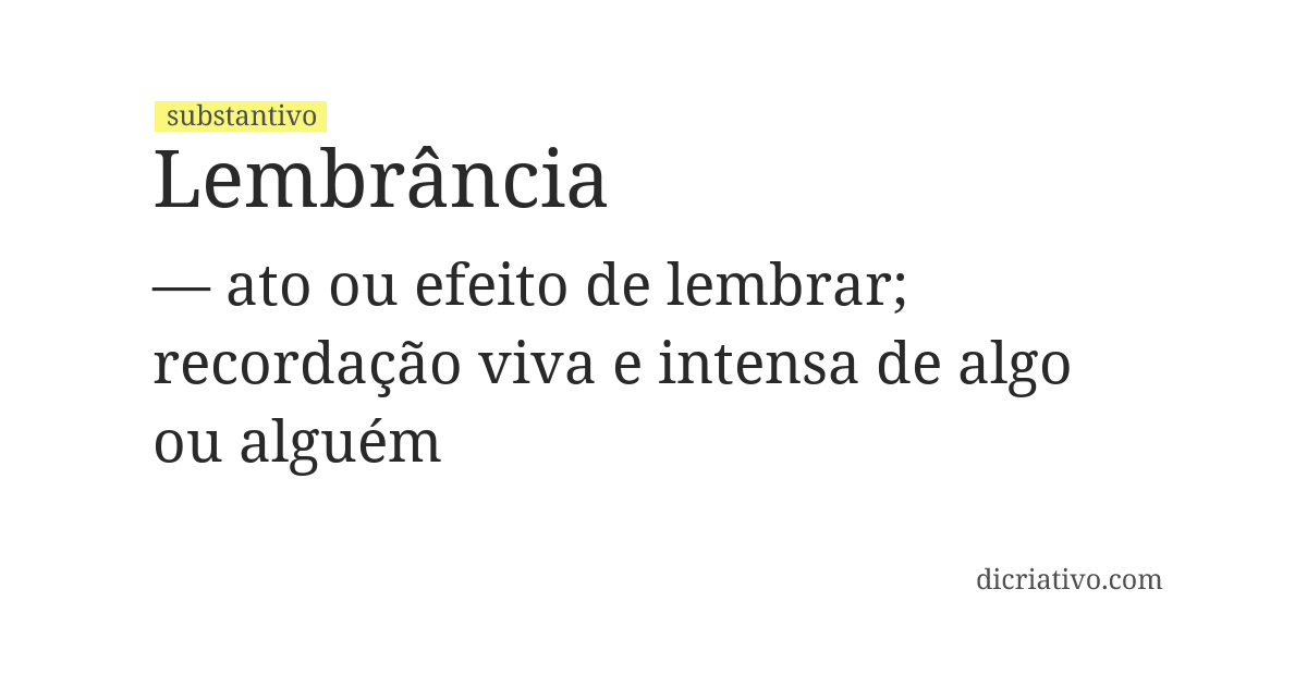 Significado de lembrância