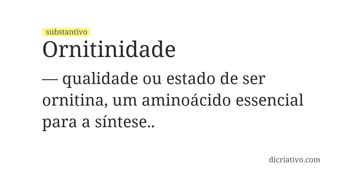 Significado de ornitinidade