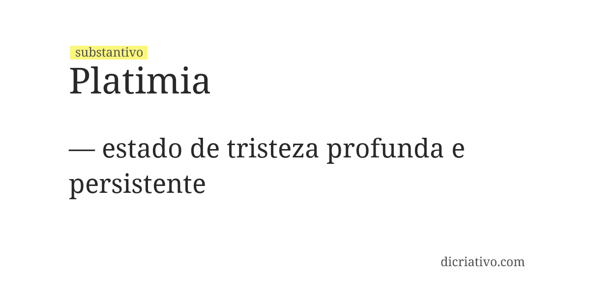 Significado de platimia