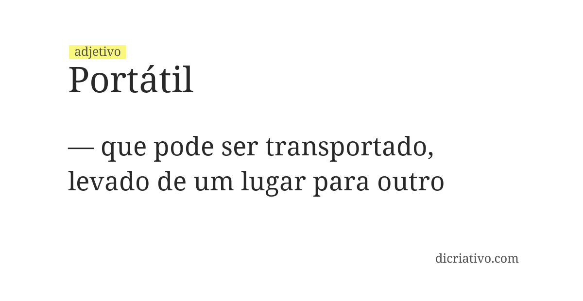 Significado de portátil