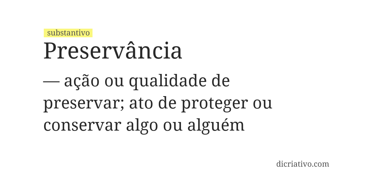 Significado de preservância