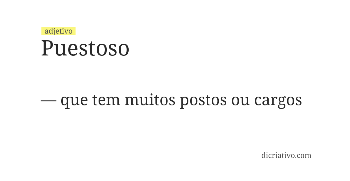 Significado de puestoso