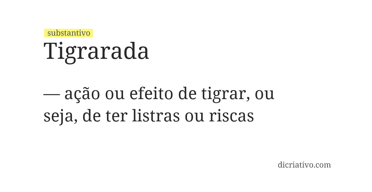 Significado de tigrarada