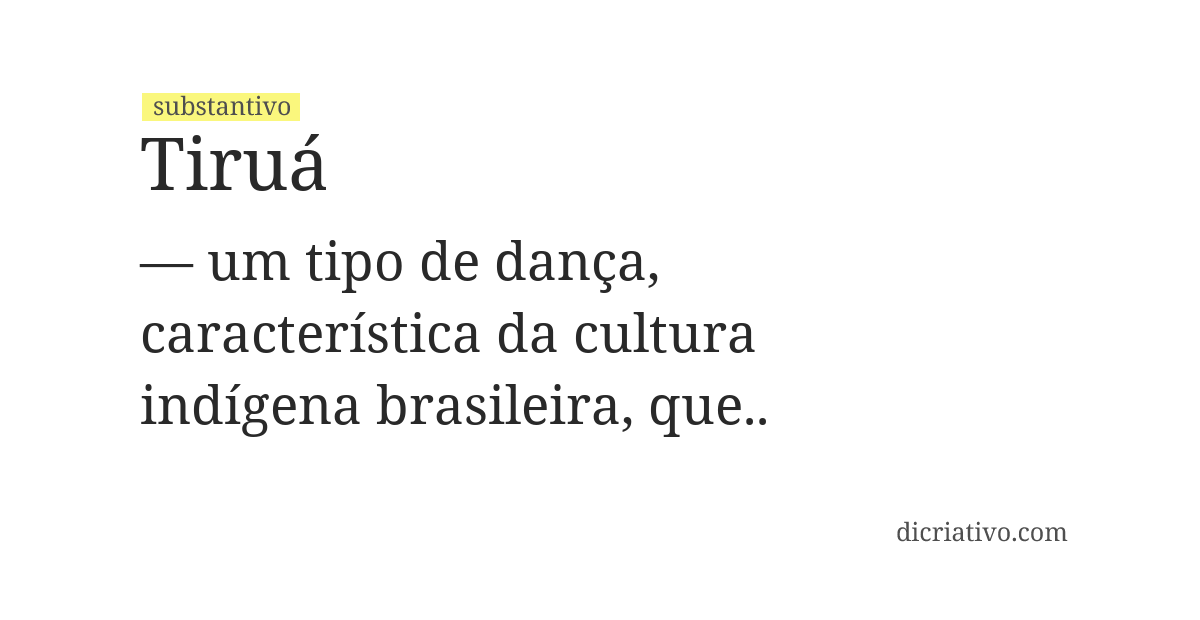 Significado de tiruá