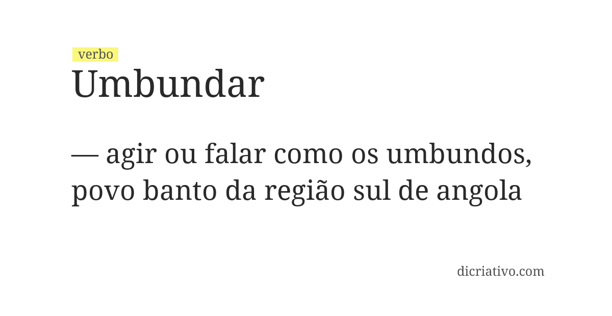 Significado de umbundar