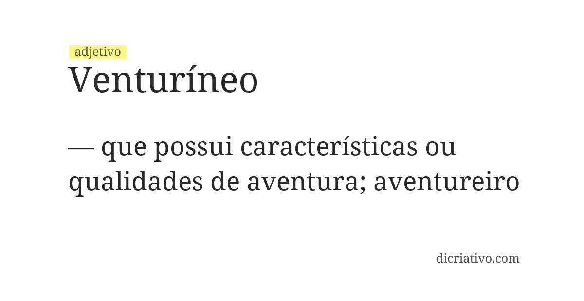 Significado de venturíneo