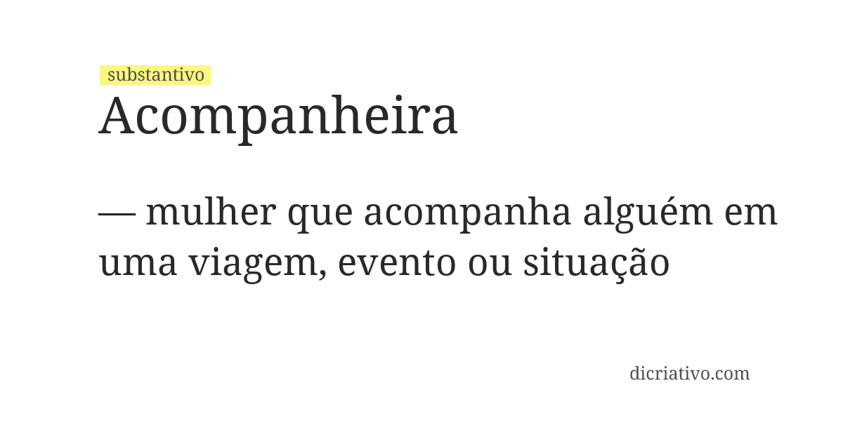 Significado de acompanheira