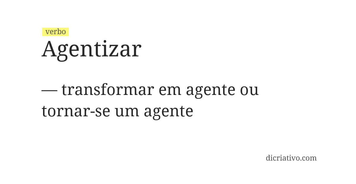 Significado de agentizar