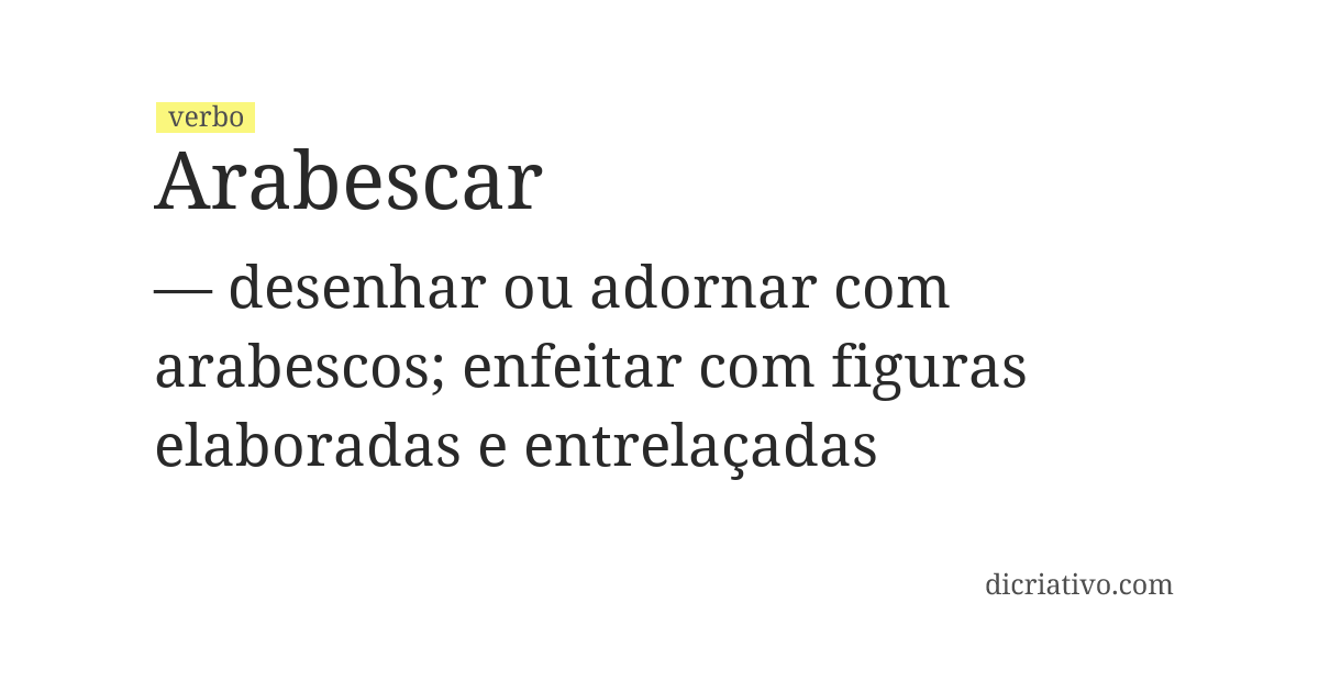 Significado de arabescar