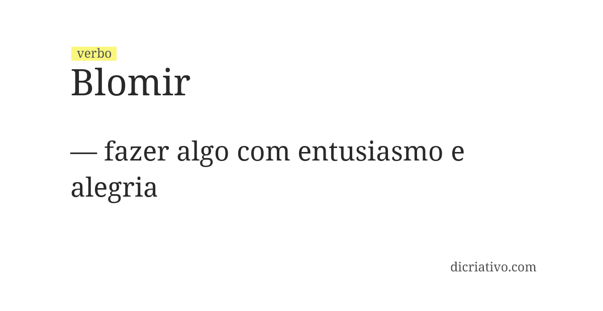 Significado de blomir