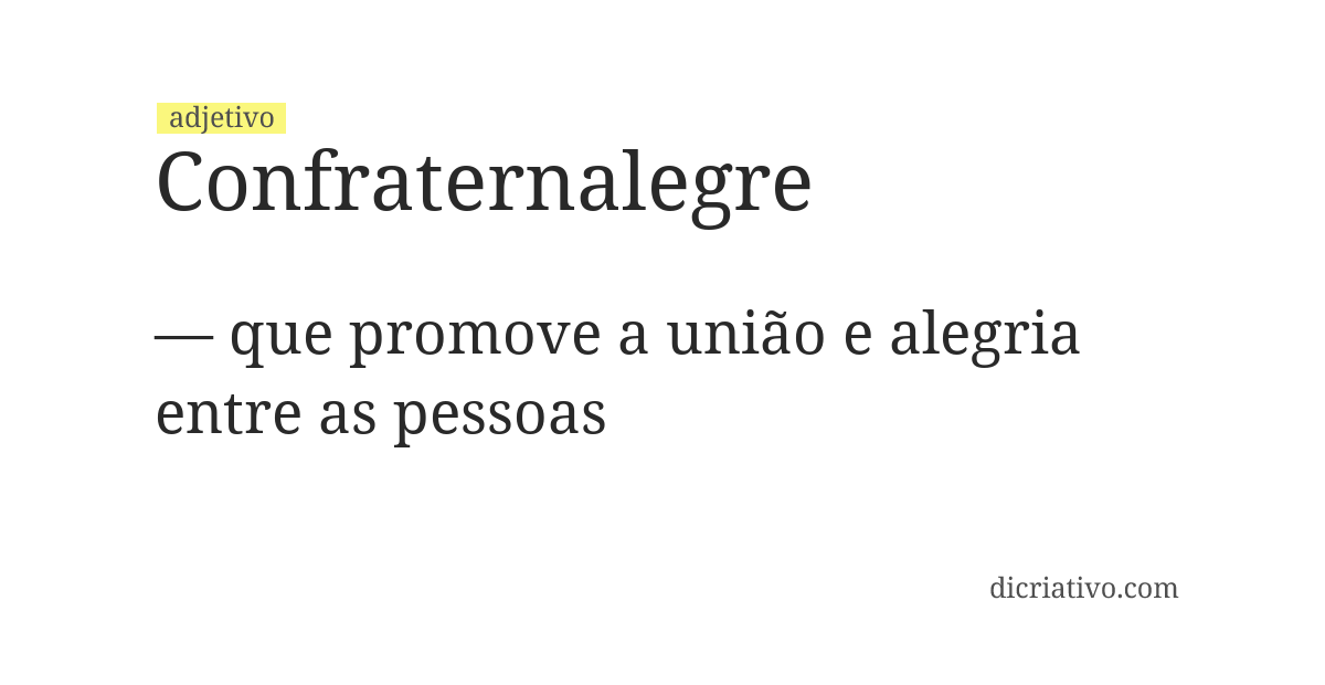 Significado de confraternalegre