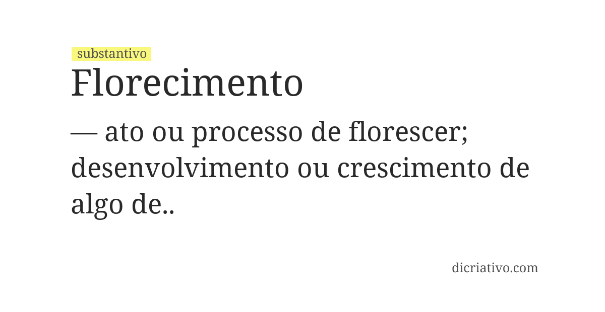 Significado de florecimento
