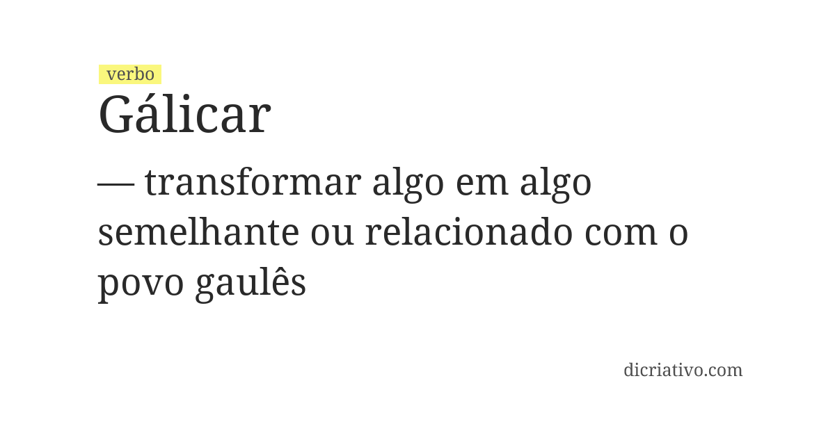 Significado de gálicar