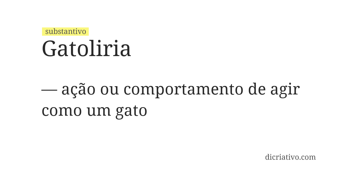 Significado de gatoliria