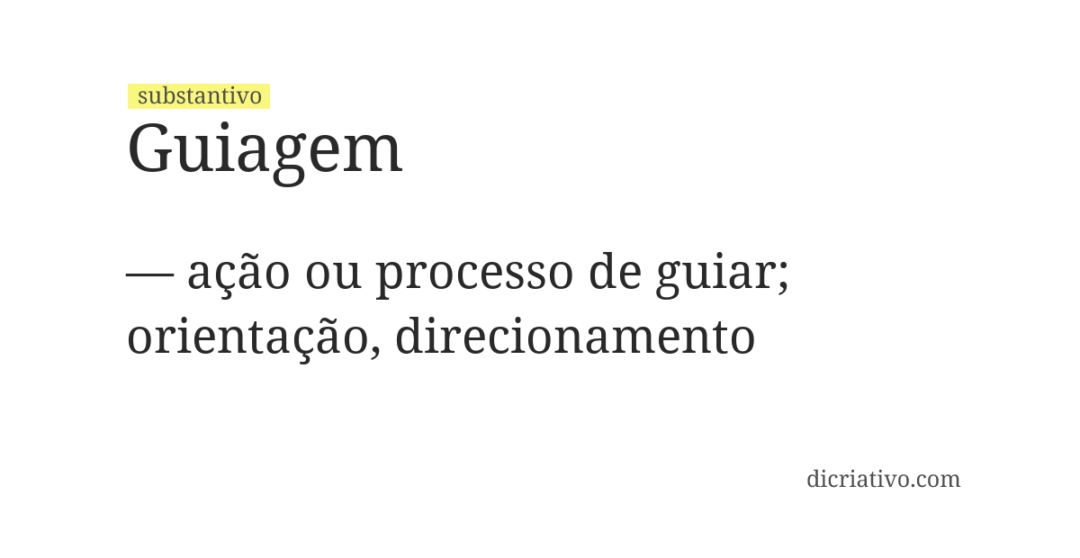 Significado de guiagem