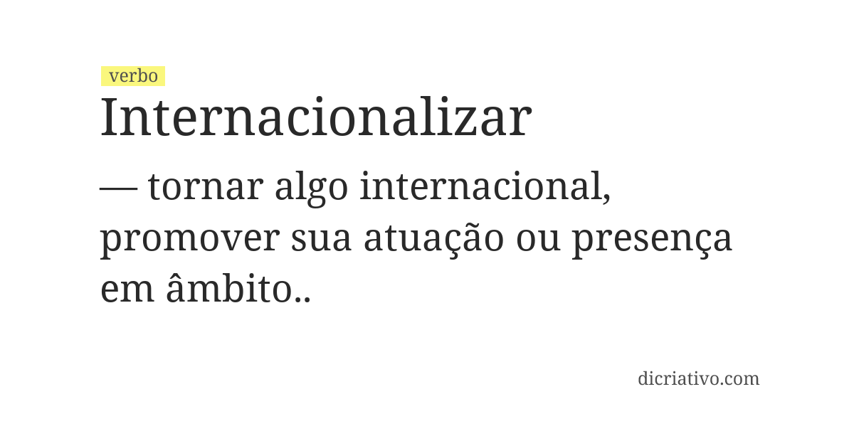 Significado de internacionalizar