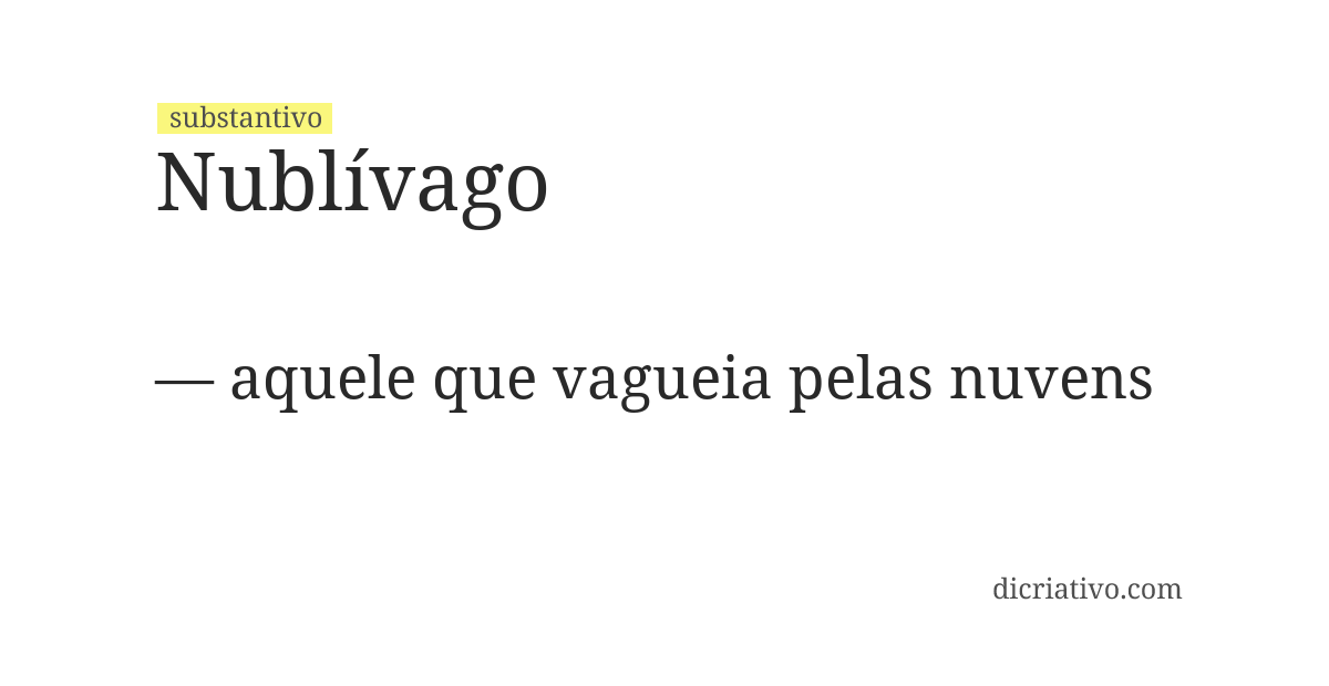 Significado de nublívago