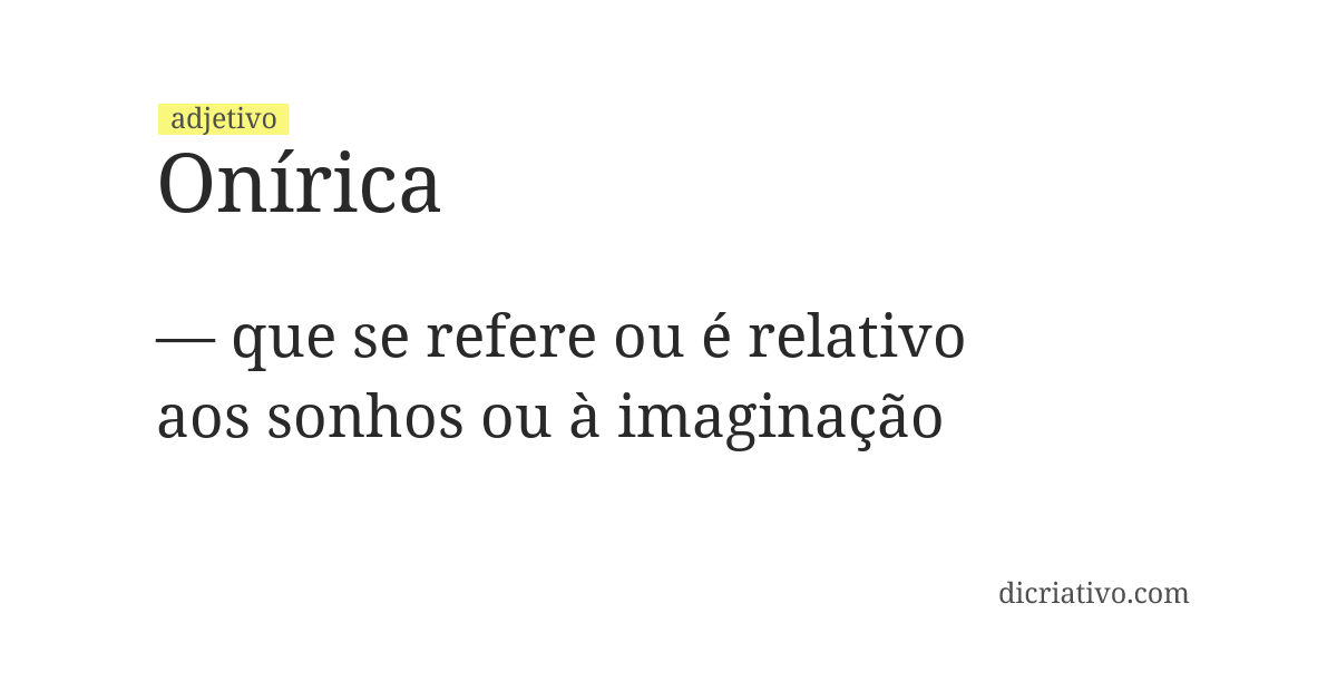 Significado de onírica