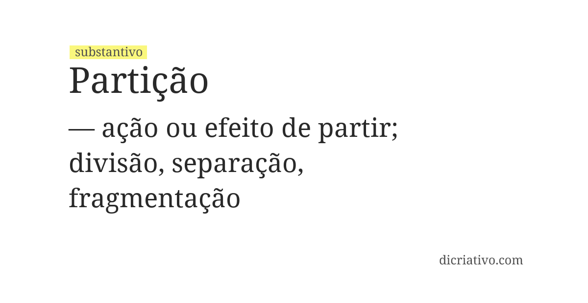 Significado de partição