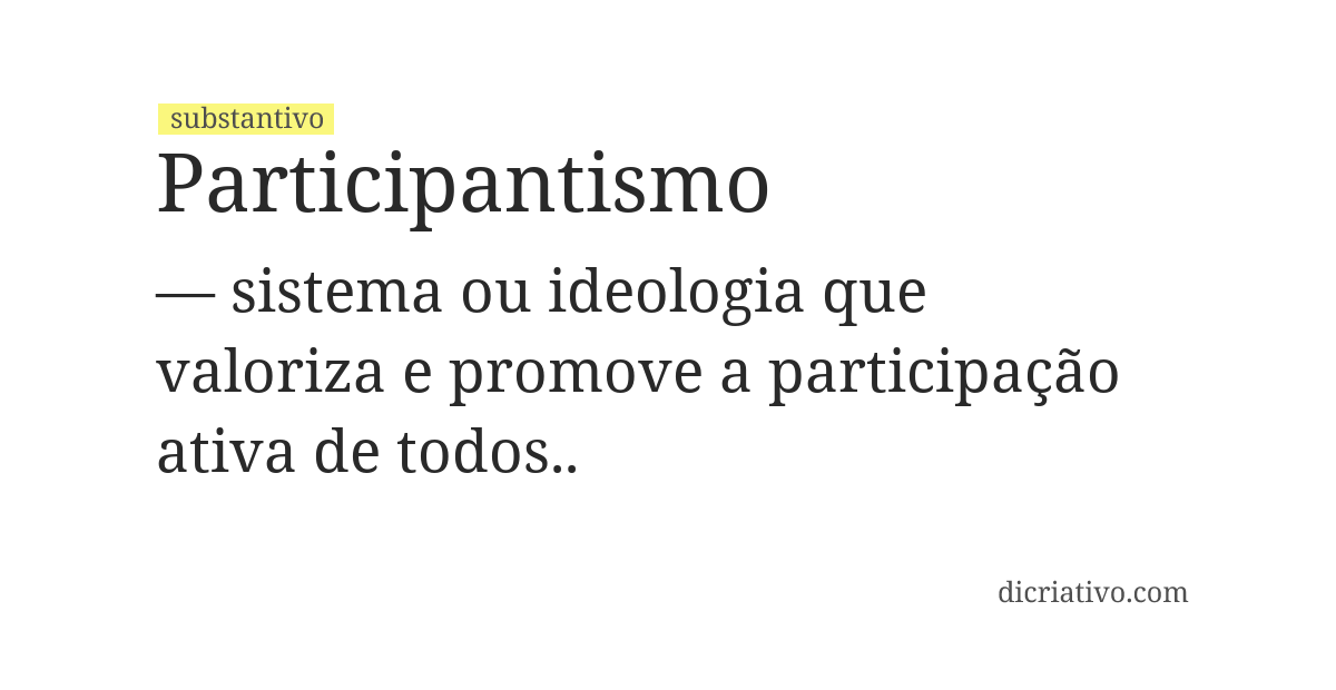 Significado de participantismo