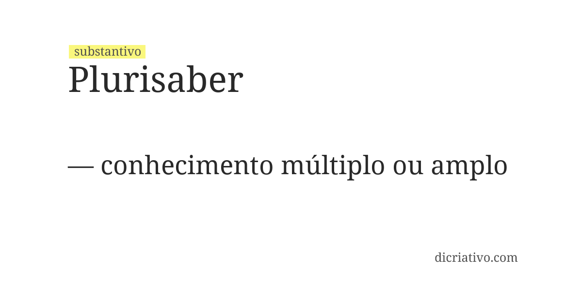 Significado de plurisaber