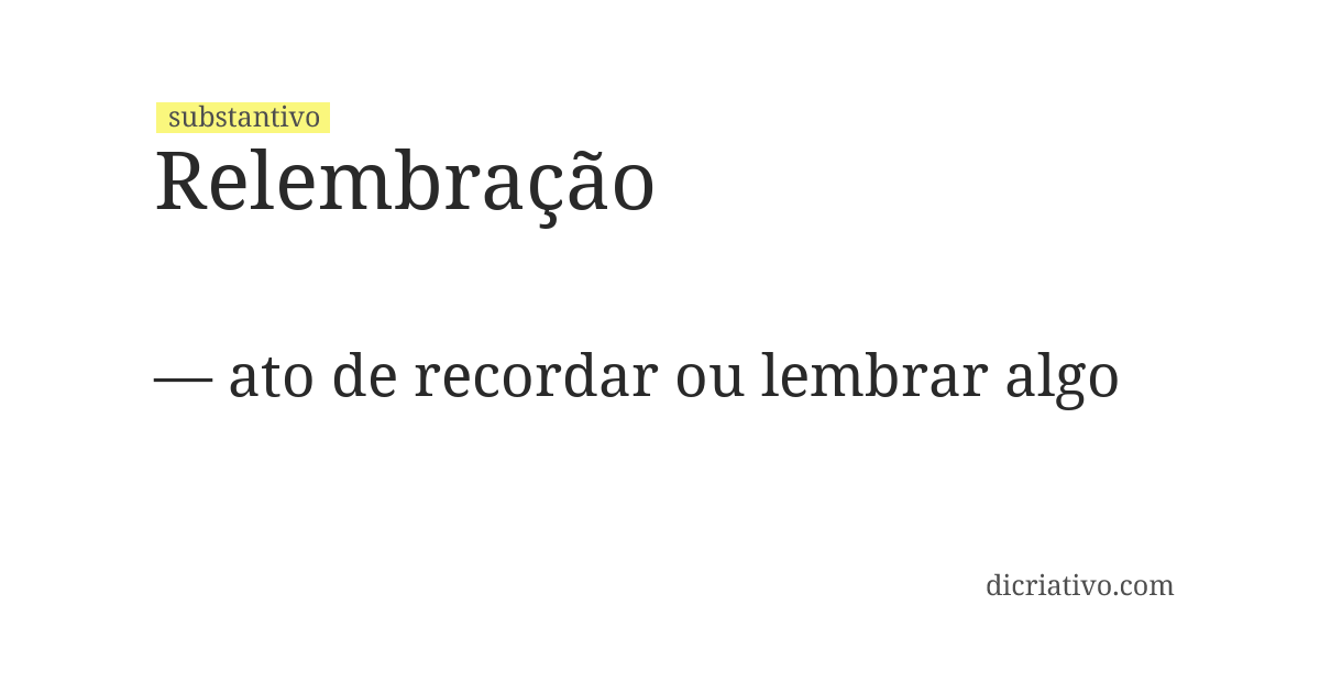 Significado de relembração