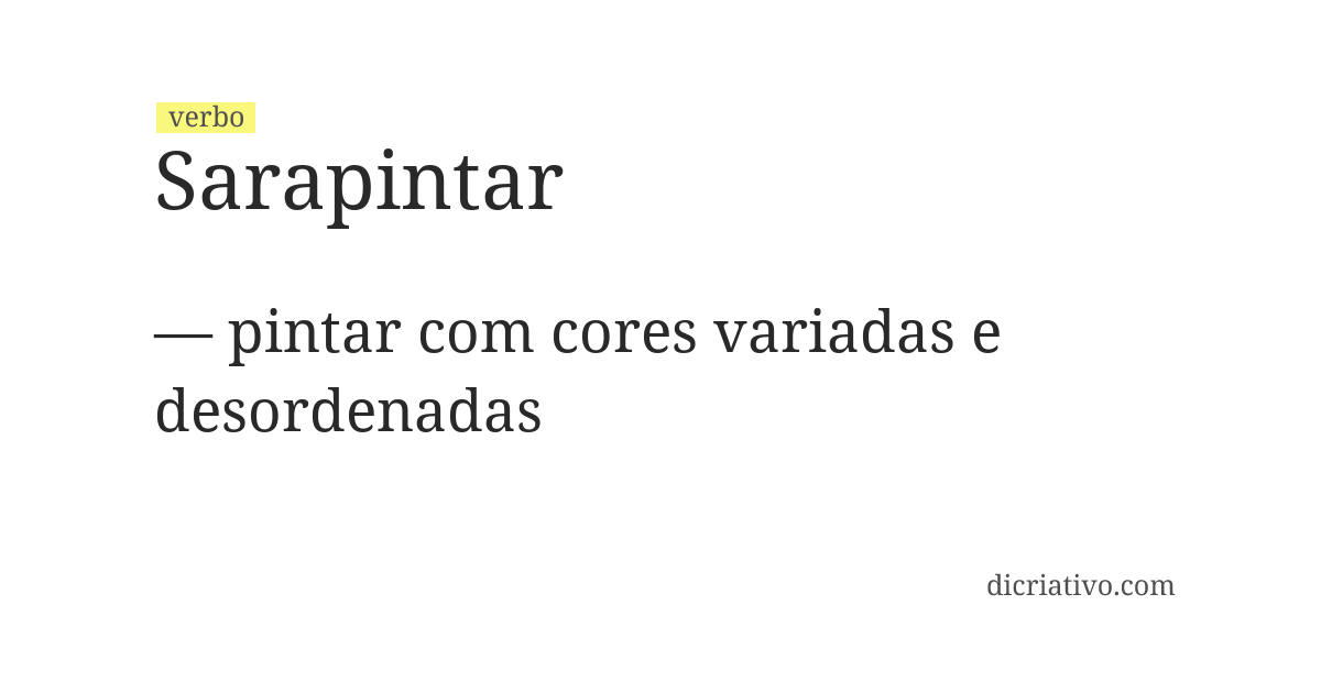 Significado de sarapintar