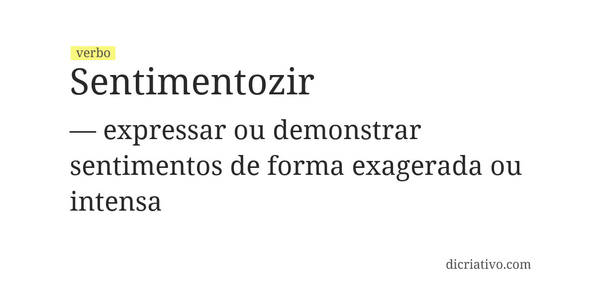 Significado de sentimentozir