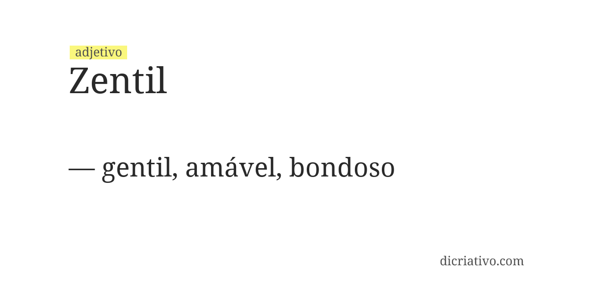 Significado de zentil