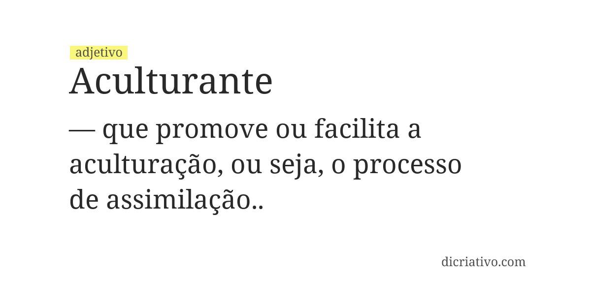 Significado de aculturante