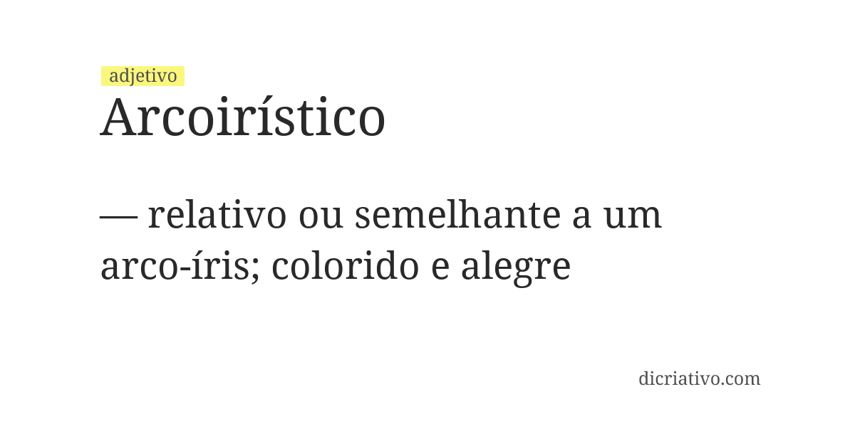 Significado de arcoirístico