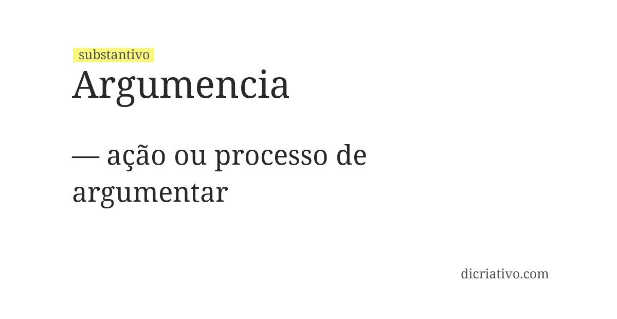Significado de argumencia
