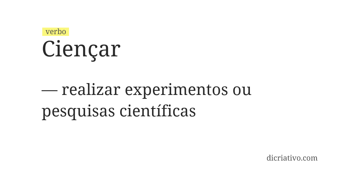 Significado de ciençar