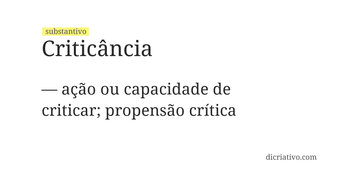 Significado de criticância