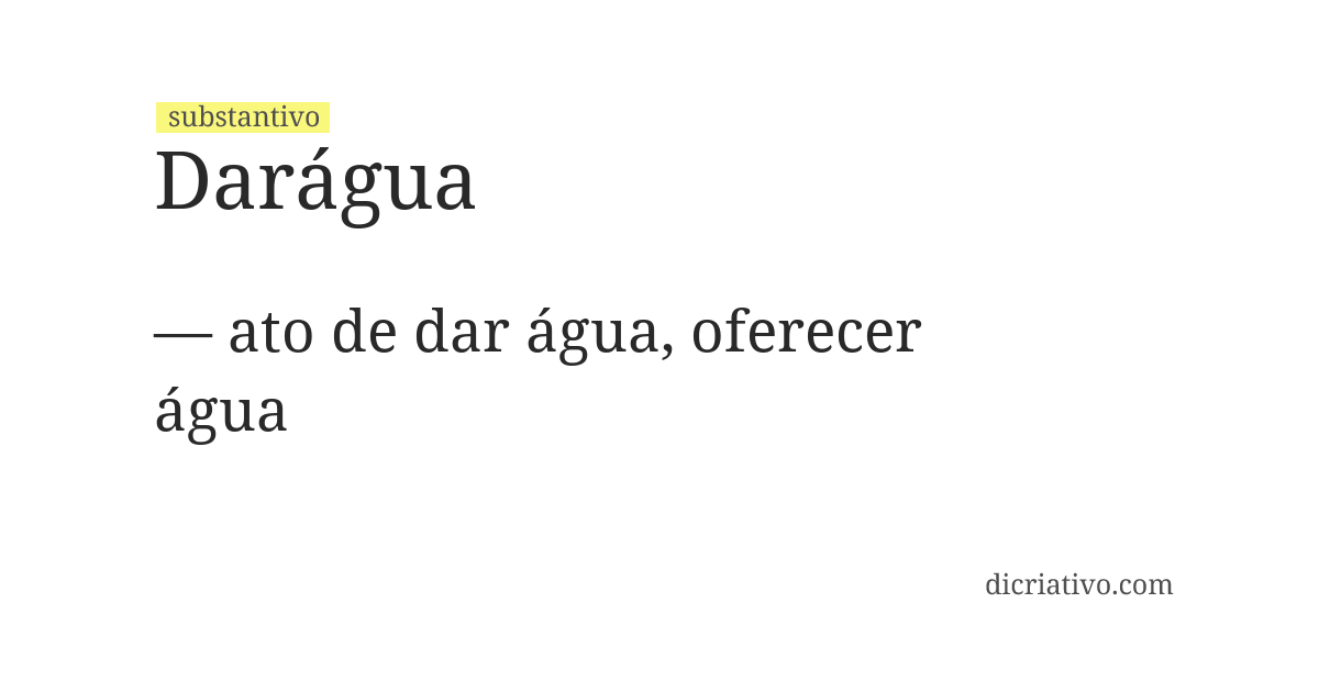 Significado de darágua